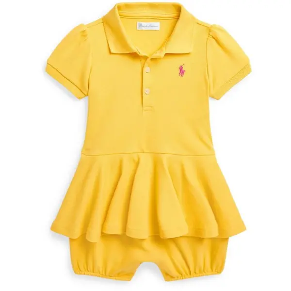 Image of Ralph Lauren PRLB Logo Romper Bb41 - Yellow Baby (3 - 6 Mths)