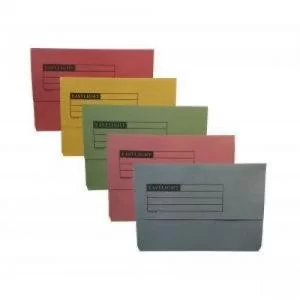 Image of ValueX Document Wallet Manilla Foolscap Half Flap 250gsm Assorted Pack
