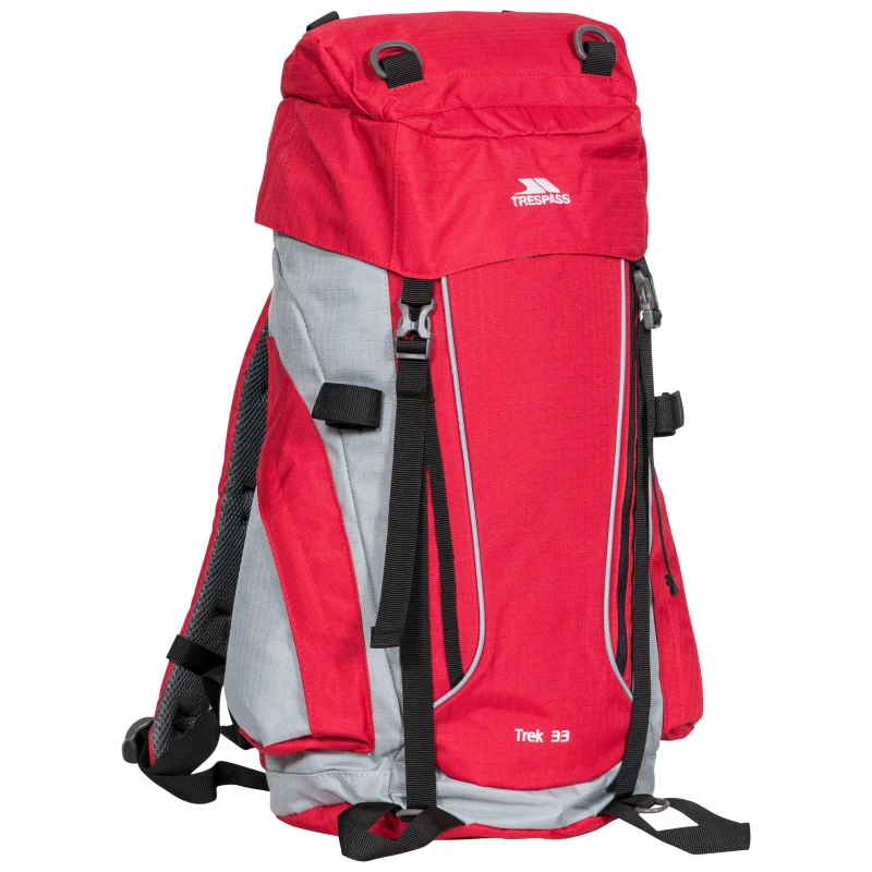 Image of Trespass Adults Trek Rucksack Backpack Red Tone unisex One Size