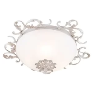 Image of Speria Flush Bowl Ceiling Lamp Cream, 3 Light, E14