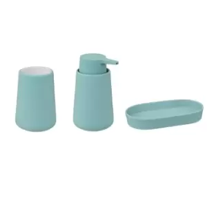 Image of Cocoon 3 Piece Bathroom Accessories Set Blue