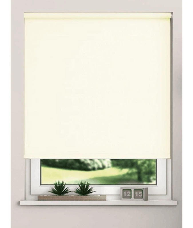 Image of New Edge Blinds Thermal Blackout Roller Blinds 175cm Drop x Width 110cm Cream Size: 120cm width x 175cm drop Cream Unisex 120cm width x 175cm dr