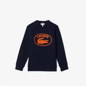 Image of Kids' Lacoste Contrast Branded Colour-block Sweatshirt Size 5 yrs Navy Blue
