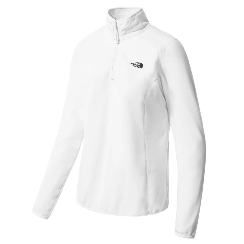 Image of The North Face 100 Glacier 1/4 Zip Fleece Womens White Dune female 10 (S)