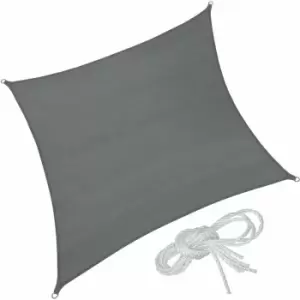 Image of Sun shade sail square, grey - garden sun shade, garden sail shade, sun canopy - 500 x 500cm - grey