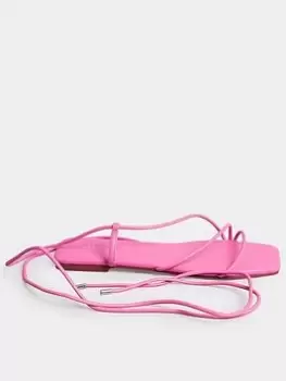Image of Long Tall Sally Strappy Flat Sandal - Pink, Size 12, Women