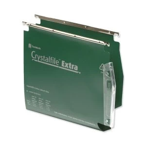Image of Rexel Crystalfile Extra 275 30mm Polypropylene Square Base Lateral File Green Pack of 25
