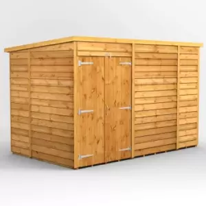 Image of 10X6 Power Overlap Pent Windowless Double Door Shed