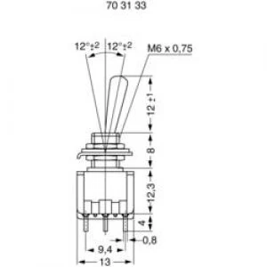 Image of Toggle switch 125 V AC 6 A 3 x OnOn Miyama MS 500