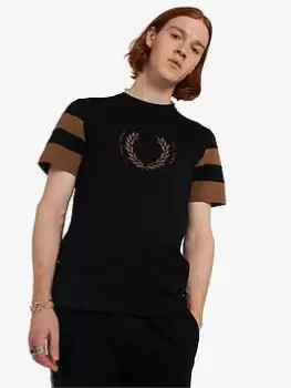 Image of Fred Perry Bold Tipped T-Shirt, Black, Size S, Men