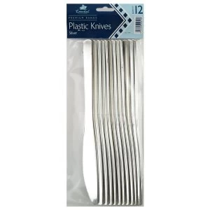 Image of Essential Silver Plastic Knives - 12 Pack
