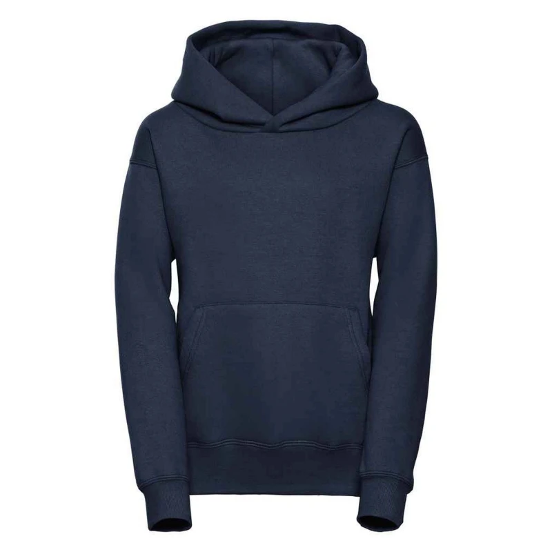 Image of JERZEES Plain Double Layer Hooded Sweatshirt with Kangaroo Pocket in Navy Size: 5-6 Years Navy Unisex 5-6 Years