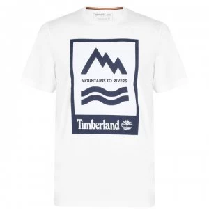 Image of Timberland Timberland Mountain To River Print T Shirt - White