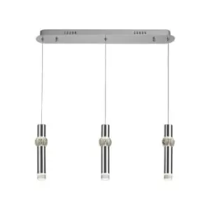 Image of 3 Light Linear Ceiling Pendant, 3 x 5W LED, 3000K, 304lm, Polished Chrome - Luminosa Lighting