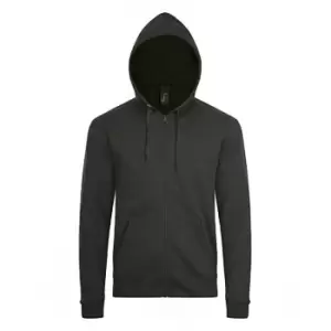 Image of SOLS Mens Stone Zip Up Plain Hoodie (M) (Charcoal Marl)