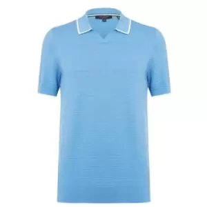Image of Ted Baker Durdle Text Polo Shirt - Blue