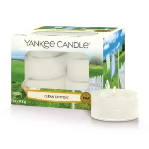 Image of Yankee Candle Tea Lights Clean Cotton 12 x 9.8g