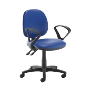 Image of Dams MTO Jota Medium Back PCB Operators Chair with Fixed Arms - Nero Black Vinyl