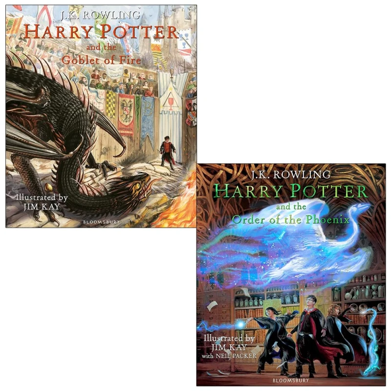 Image of J.K. Rowling 2 Book Set Harry Potter And The Goblet Of Fire Harry Potter And The Order Of The Phoenix J.K. Rowling Books