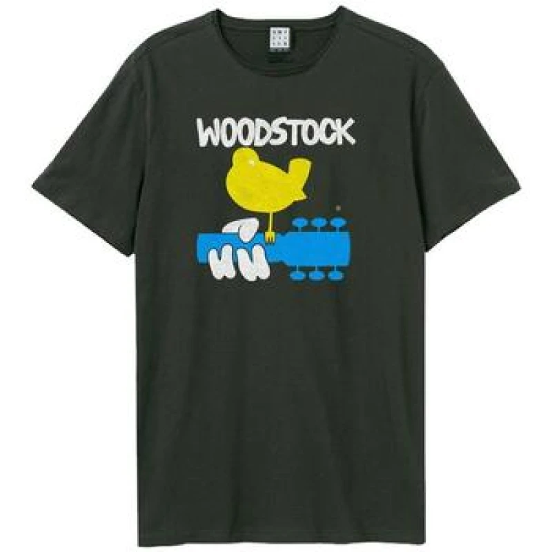 Image of Amplified Amplified Men Peace and Love Woodstock T-Shirt in Charcoal Size: X-Small Charcoal XS Male 5063527284204
