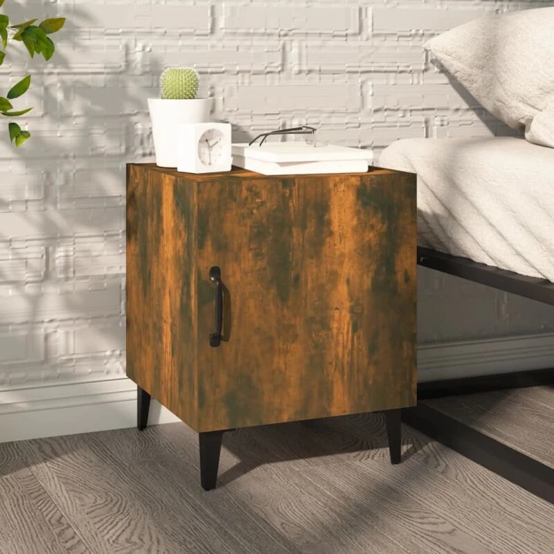 Image of VIDAXL Bedside Cabinet Smoked Oak Engineered Wood Vidaxl 8720286973257