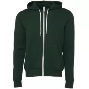 Image of Bella + Canvas Adults Unisex Full Zip Hoodie (M) (Forest Green)