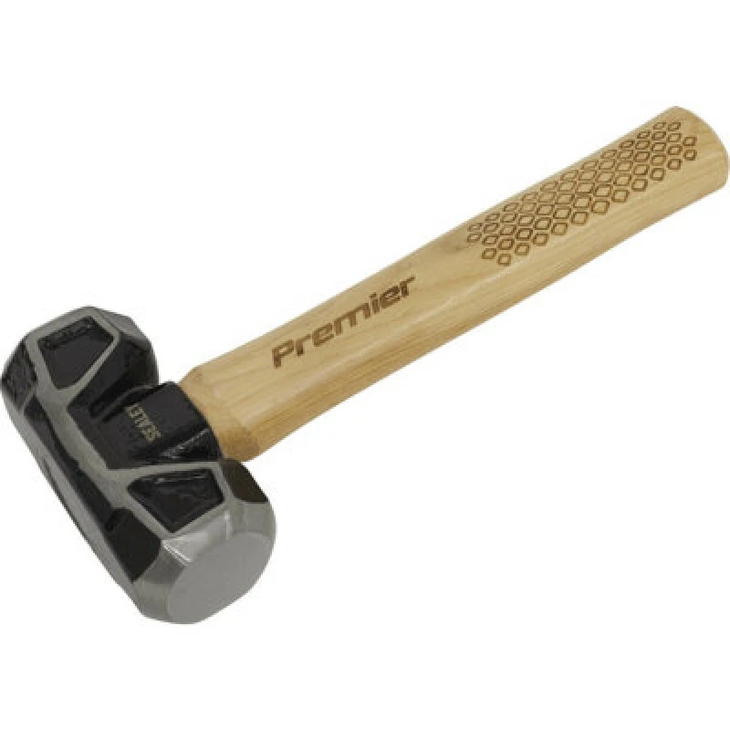 Image of Loops 3lb Club Hammer with Hickory Wooden Shaft - Drop Forged Carbon Steel Head Metallics