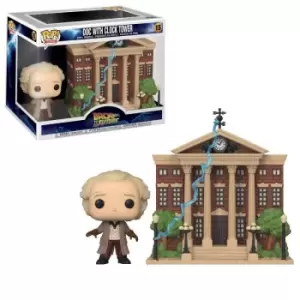 Image of Back to the Future Doc with Clock Tower Pop! Town
