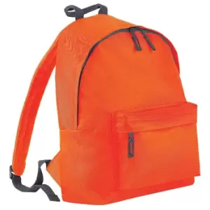 Image of Bagbase Fashion Backpack (18 Litres) (pack Of 2) (one Size, Orange/Graphite Grey)