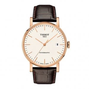 Image of Tissot Everytime Mens Dark Brown Leather Strap Watch