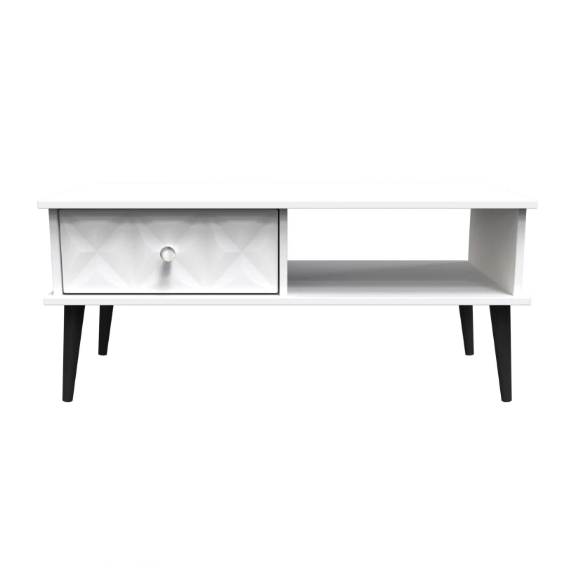 Image of Toledo 1 Drawer Coffee Table In White Matt (Ready Assembled)