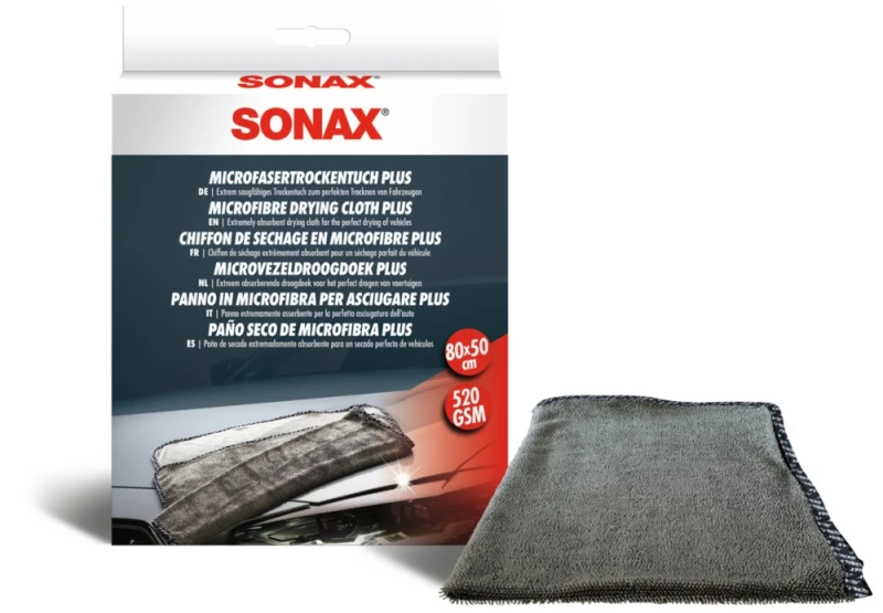 Image of SONAX 04512000 Car cleaning cloths Microfibre Drying Cloth PLUS Quantity: 1, Box, Weight: 0,290kg Car cleaning cloths (7475)