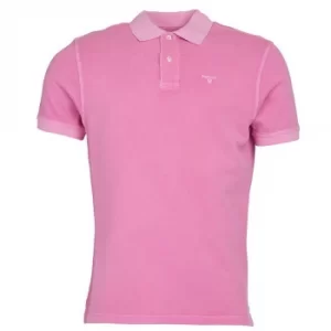 Image of Barbour Mens Washed Sports Polo Mauve Small