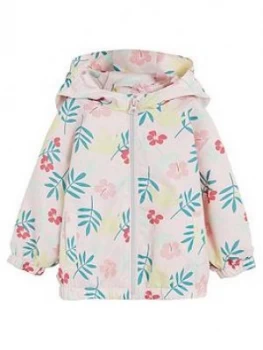 Image of Mango Baby Girls Floral Print Hooded Jacket