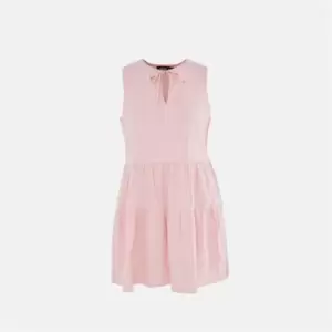 Image of Missguided Textured Sleeveless Smock Dress - Pink
