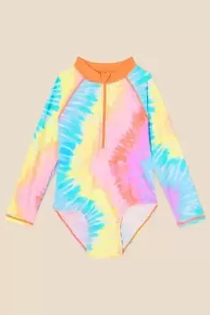 Image of Long Sleeve Tie Dye Swimsuit