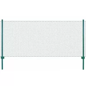 Image of Wire Mesh Fence with Posts Steel 25x1 m Green Vidaxl Green