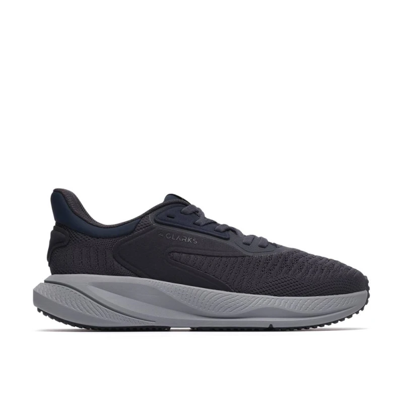 Image of Clarks Mens Pace Move Navy Trainers, Lace Up, Walking in Blue Size: 9-Standard Fit Blue Male 9-Standard Fit