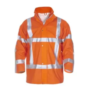 Image of Neer Multi Hydrosoft Flame Retardant Anti-static High Visibility Waterproof Parka Orange - Size L