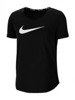 Image of Nike Running Swoosh T-Shirt - Black