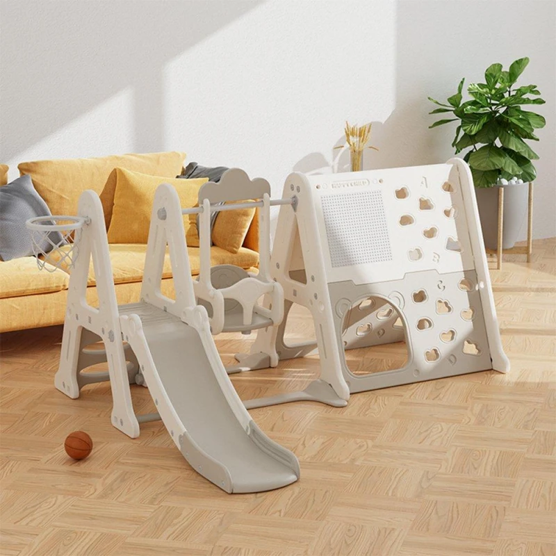 Image of KIDKID 8-in-1 Toddler Swing and Slide Set Grey unisex One size