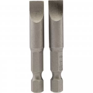 Image of Draper Slotted Screwdriver Bit 8mm 50mm Pack of 2