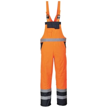 Image of Portwest - S489ORRM - sz M Contrast Bib & Brace - Lined - Orange
