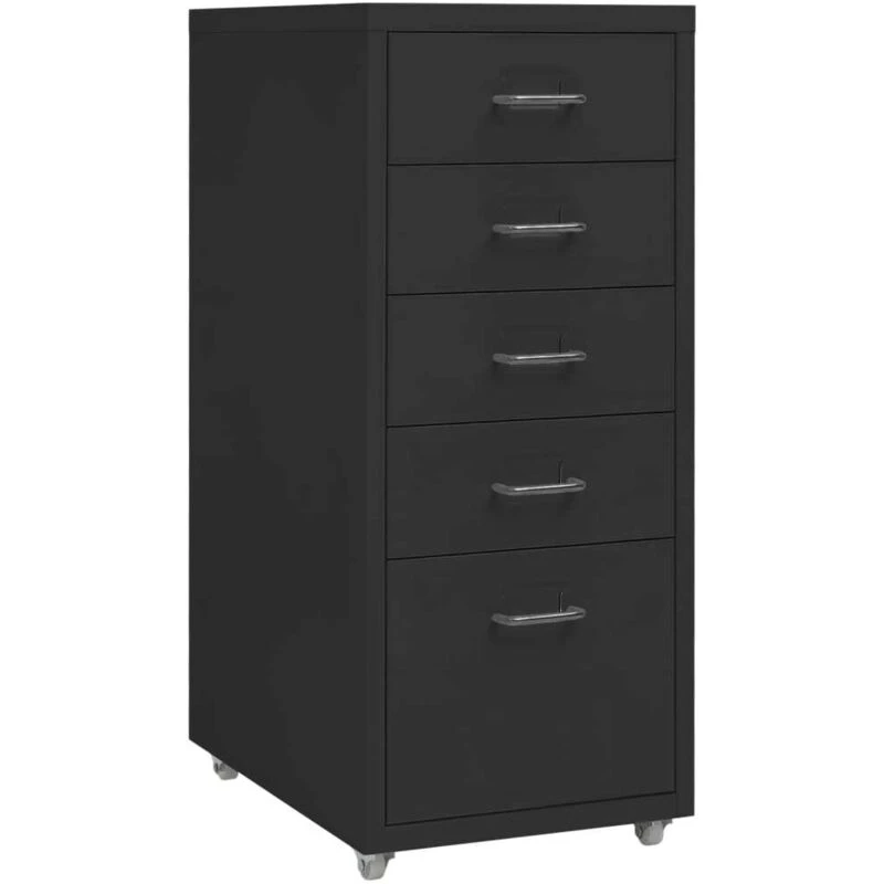 Image of VIDAXL Mobile File Cabinet Black 28x41x69cm Metal Vidaxl 8720286588260