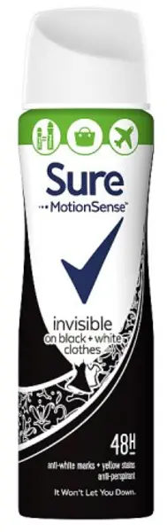 Image of Sure Motion Sense Invisible Black + White Deodorant 75ml