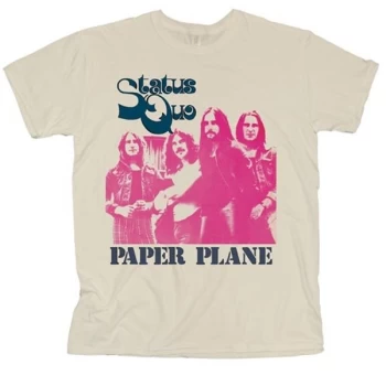 Image of Status Quo - Paper Plane Unisex Medium T-Shirt - White