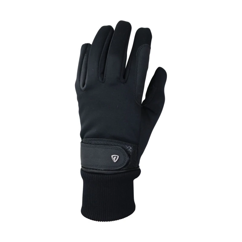 Image of Hy Mens Thinsulate Leather Bound Riding Gloves in Black Size: XS Black Male XS