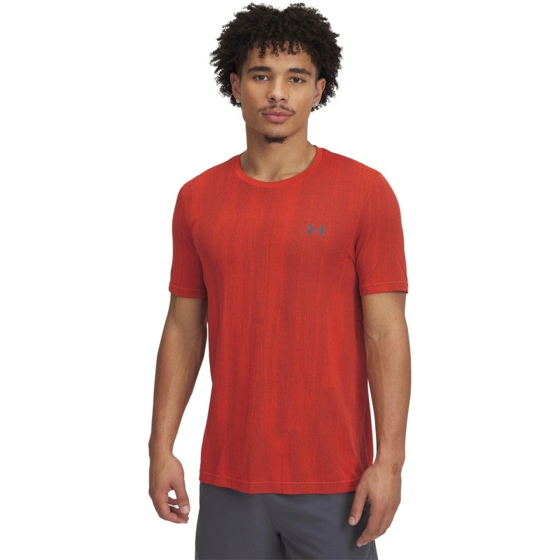 Image of Under Armour Mens Vanish Short-Sleeve Performance Gym Top Orange male S