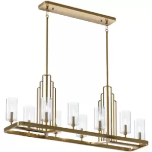 Image of Quintiesse Kichler Kimrose Bar Pendant Ceiling Light Brushed Natural Brass