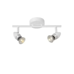 Image of Lucide CaroLed Modern Twin Ceiling Spotlight LED GU10 2x5W 2700K White